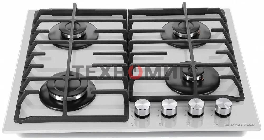 Газовая варочная панель Maunfeld EGHG.64.6CW/G, 4 конфорки, закаленное стекло, белый