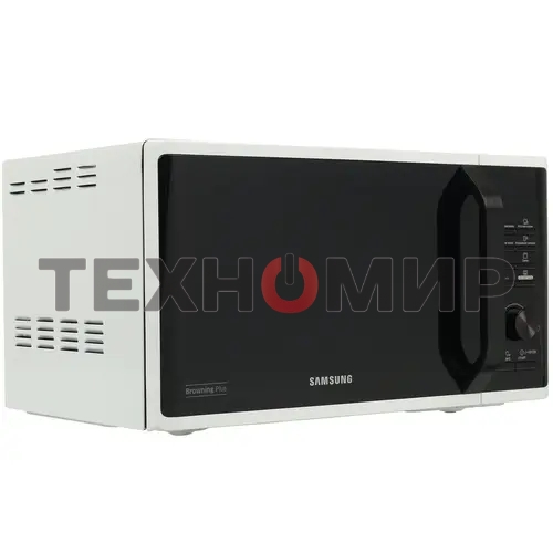 Микроволновая печь Samsung MG23K3515AW/BW белый/черный, 23 л, 800 Вт, переключатели - кнопки, поворотный механизм