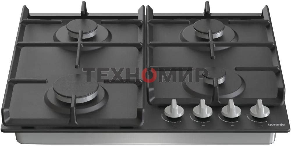 Газовая варочная панель Gorenje G641EXB, 4 конфорки, металл, черный