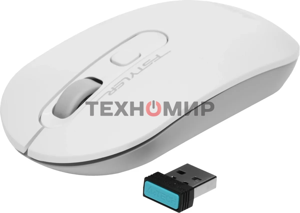 Мышь беспроводная A4Tech Fstyler FG20S белый/серый, 2000 dpi, радиоканал, USB, кнопки - 3