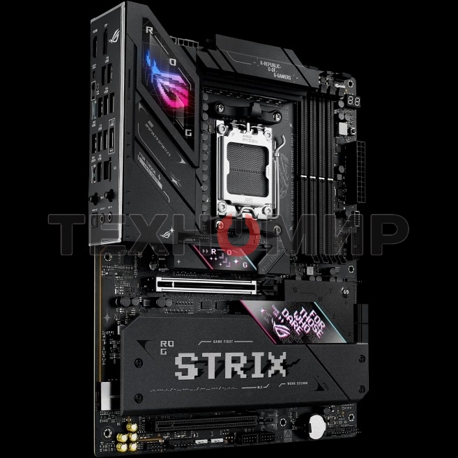 Материнская плата ASUS ROG STRIX B850-E GAMING WIFI, AM5, AMD B850, 4xDDR5, 4xSATA, 5xM.2, 1xPCI-E 5.0 x16, 1xPCI-E 4.0 x16, 1xRealtek 5Gb Ethernet, 1xUSB-C 4, 1xUSB-C 20Gbps, 6xUSB-A 10Gbps, 4xUSB-A 2.0, 3x3.5 мм, 7.1, ATX