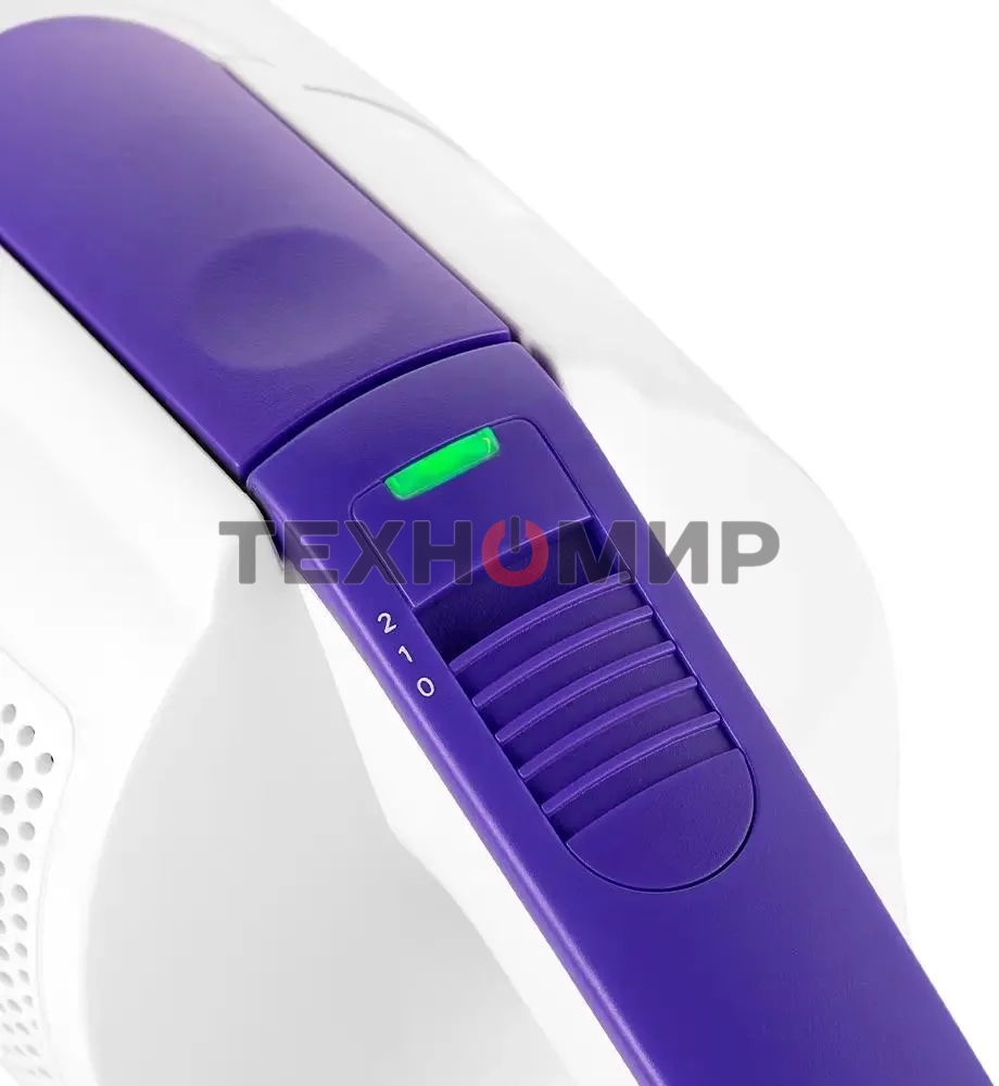 Пылесос ручной Kitfort КТ-5198 белый/фиолетовый, 75 Вт, уборка сухая/сбор воды, пылесборник контейнер 0.45 л