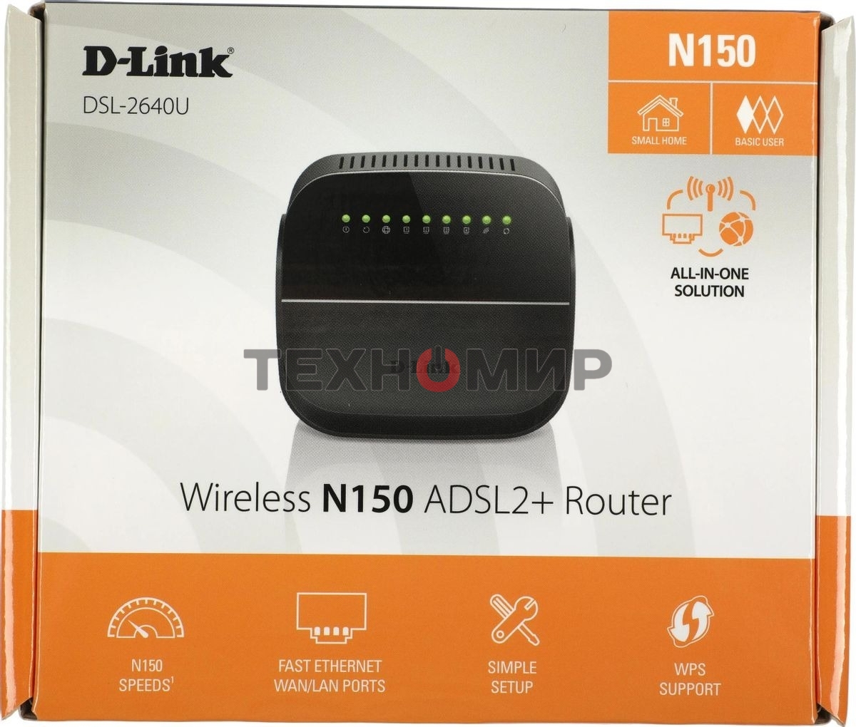 Роутер беспроводной D-Link DSL-2640U/R1A ADSL2+ черный (Annex A)