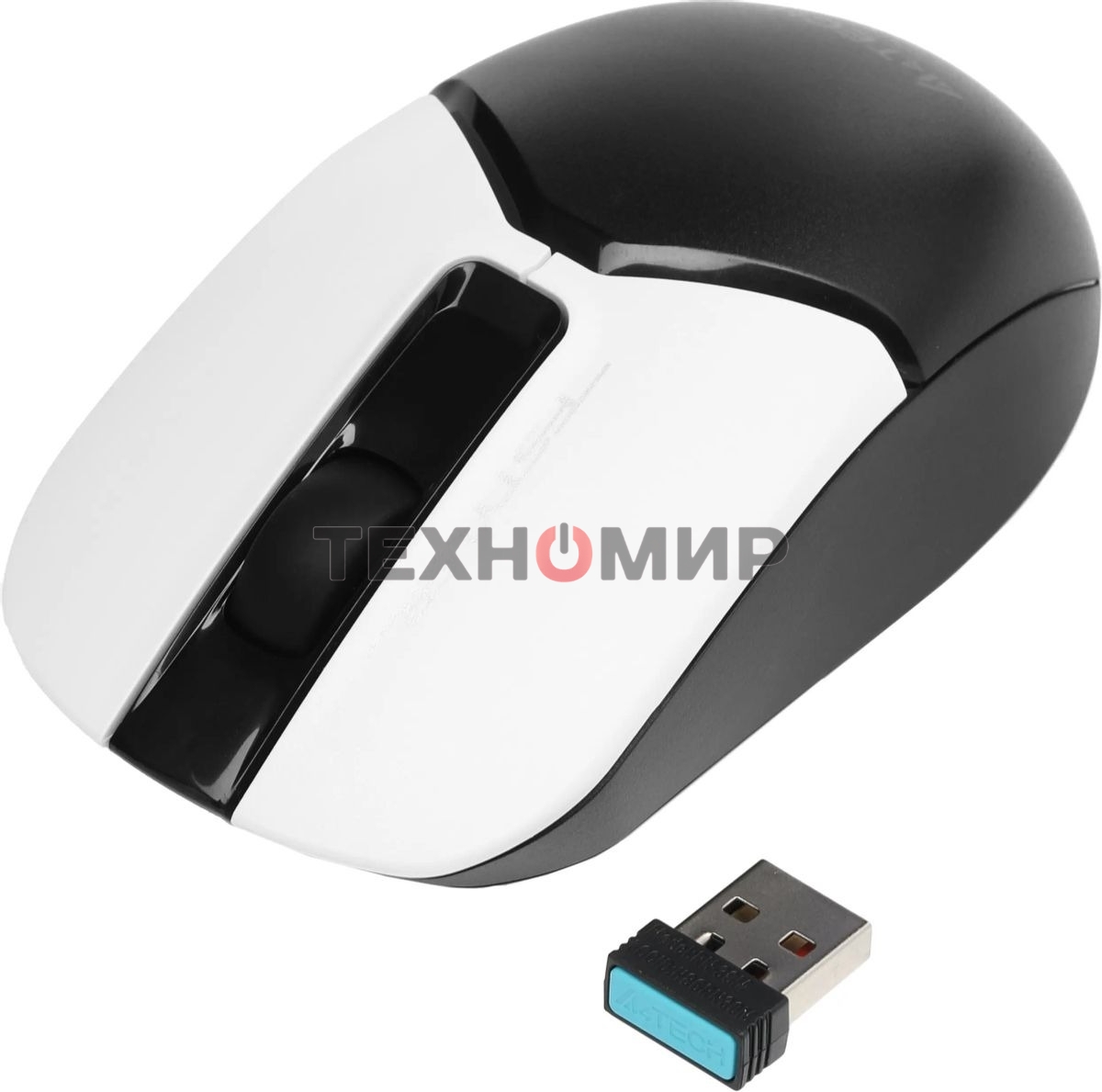 Мышь беспроводная A4Tech Fstyler FB12 белый/черный, 1200 dpi, радиоканал, Bluetooth, USB, кнопки - 3