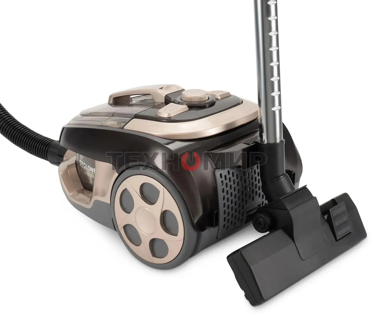 Пылесос Hyundai HYV-C3550 золотистый/темно-коричневый, 380/2220 Вт, уборка сухая, пылесборник контейнер 2,5 л