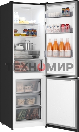 Холодильник Weissgauff WRK 2000 Total NoFrost Inverter Black черный двухкамерный 240/95л морозилка снизу