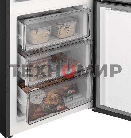 Холодильник Weissgauff WRK 2000 Total NoFrost Inverter Black черный двухкамерный 240/95л морозилка снизу