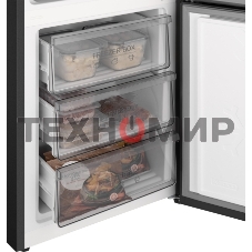 Холодильник Weissgauff WRK 2000 Total NoFrost Inverter Black черный двухкамерный 240/95л морозилка снизу