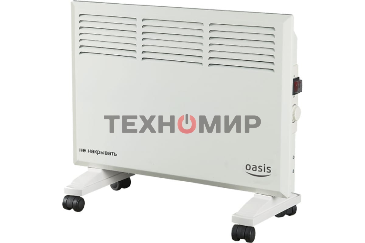 Конвектор электрический Oasis KM-15 белый, 1500 Вт, 20 м2, термостат