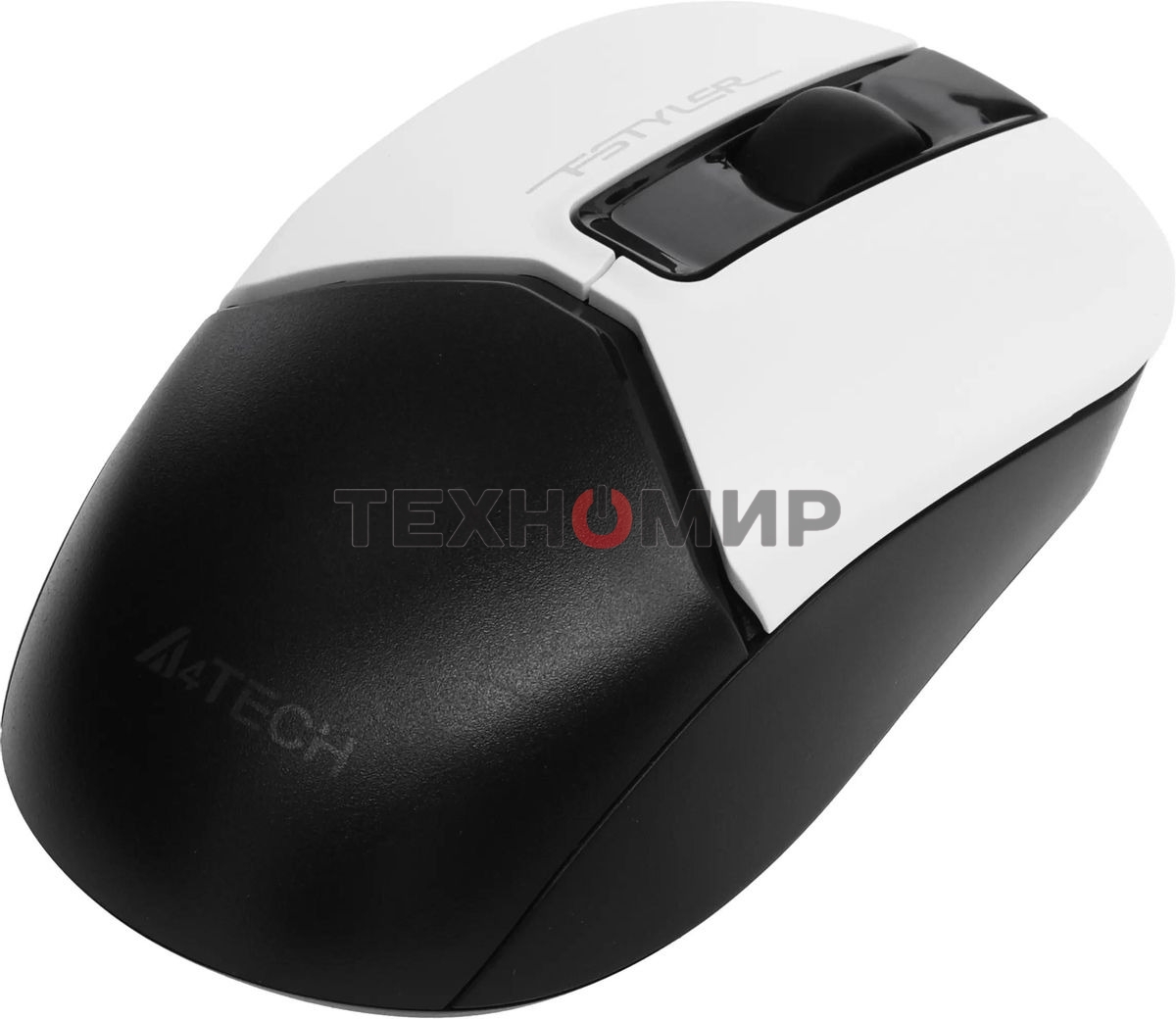 Мышь беспроводная A4Tech Fstyler FB12 белый/черный, 1200 dpi, радиоканал, Bluetooth, USB, кнопки - 3