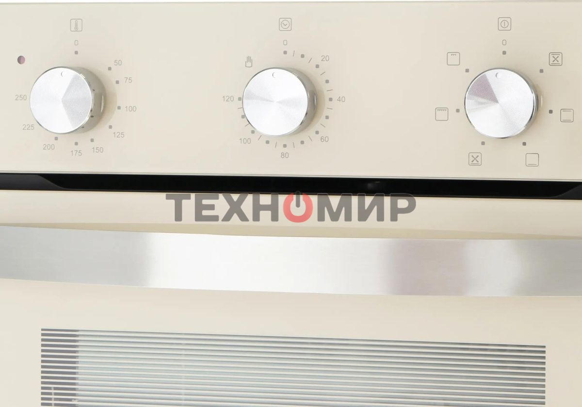 Шкаф духовой электрический Maunfeld EOEC516BG, встраиваемый, 51л, дверца с 2 стеклами, бежевый