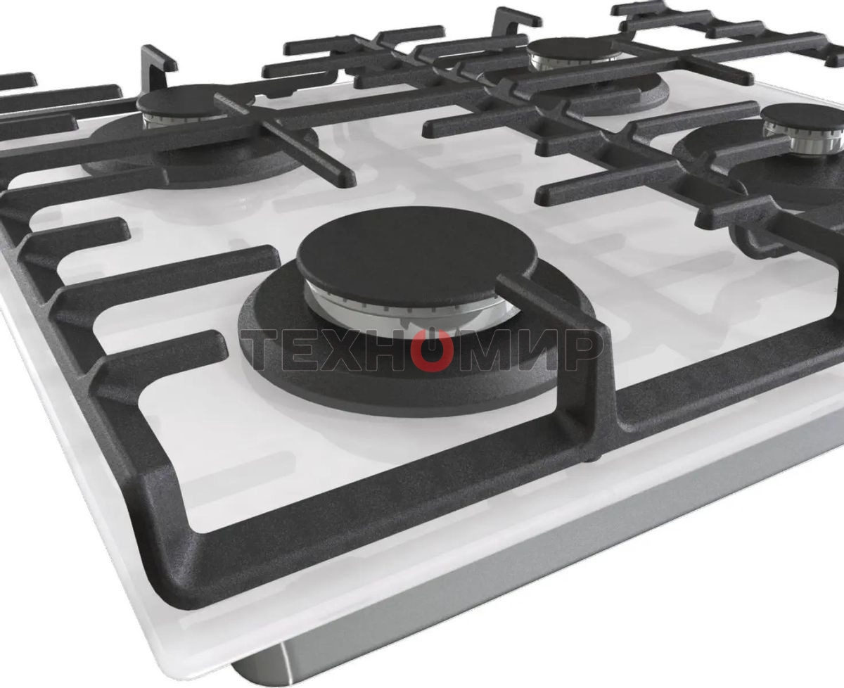 Газовая варочная панель Gorenje GT642AXW, 4 конфорки, закаленное стекло, белый