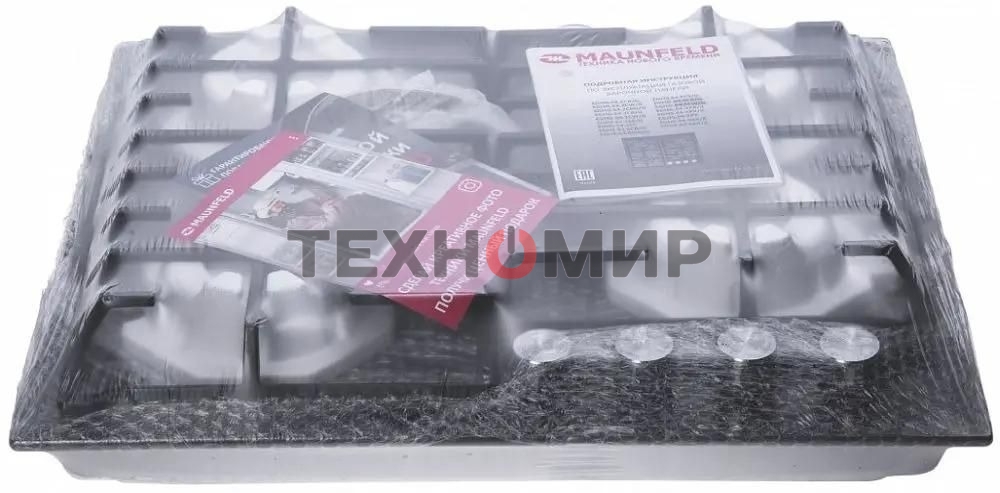 Газовая варочная панель Maunfeld EGHG.64.6CB/G, 4 конфорки, закаленное стекло, черный