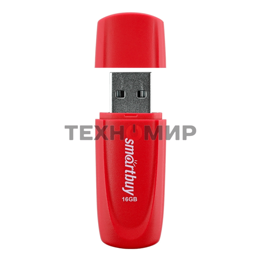 Флешка USB Smartbuy Scout Red (SB016Gb2SCR), 16Gb, USB 2.0, R/W 15/8, красный
