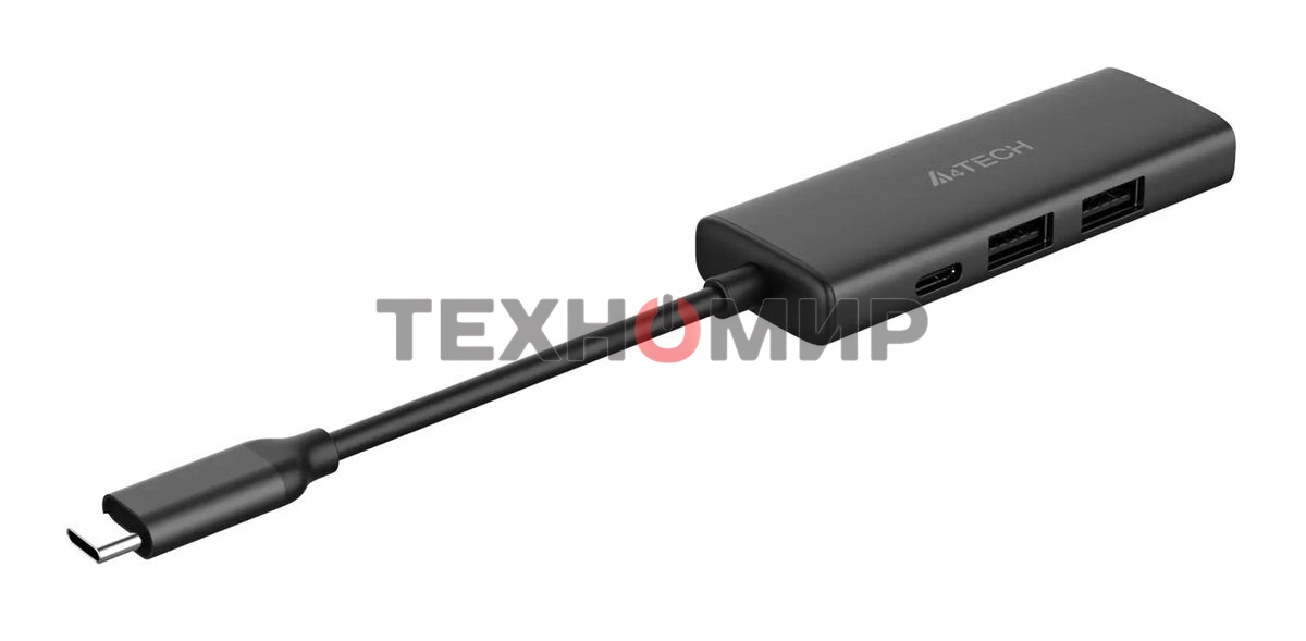 Разветвитель USB-C A4Tech DST-40C 2порт. серый