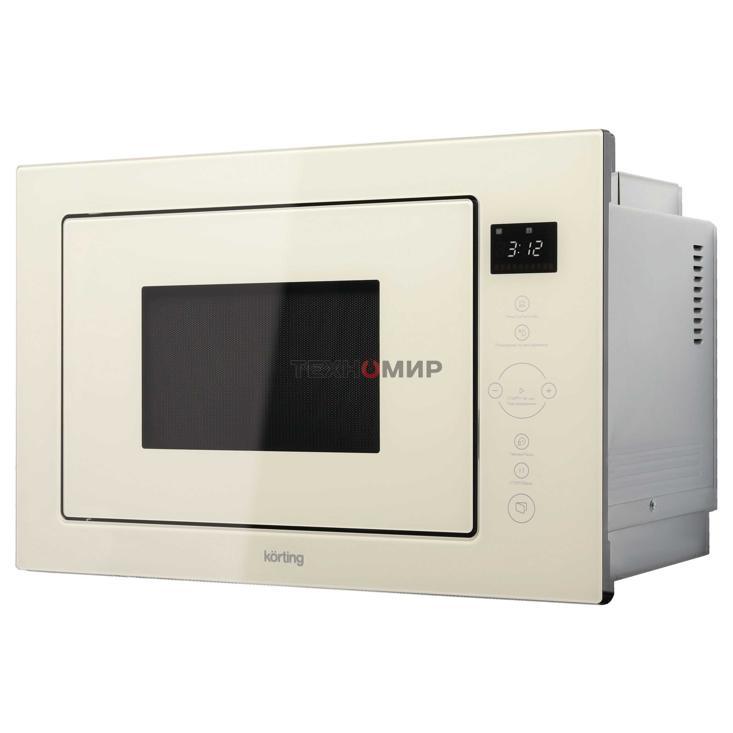 Встраиваемая микроволновая печь Korting KMI 825 TGB бежевый, 25 л, 900 Вт, переключатели - сенсор