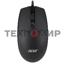Мышь проводная Acer OMW126 черный, 1200 dpi, USB, кнопки - 3