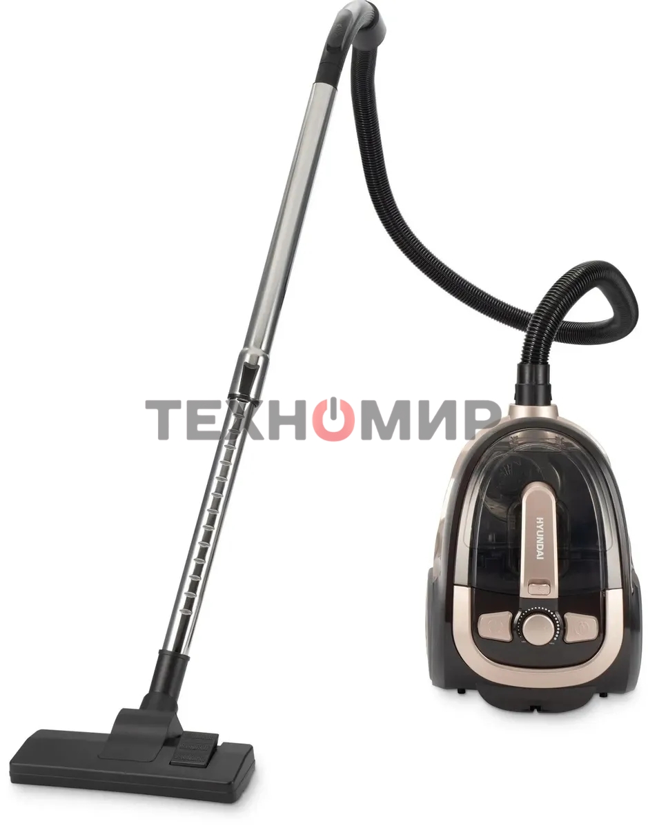 Пылесос Hyundai HYV-C3550 золотистый/темно-коричневый, 380/2220 Вт, уборка сухая, пылесборник контейнер 2,5 л