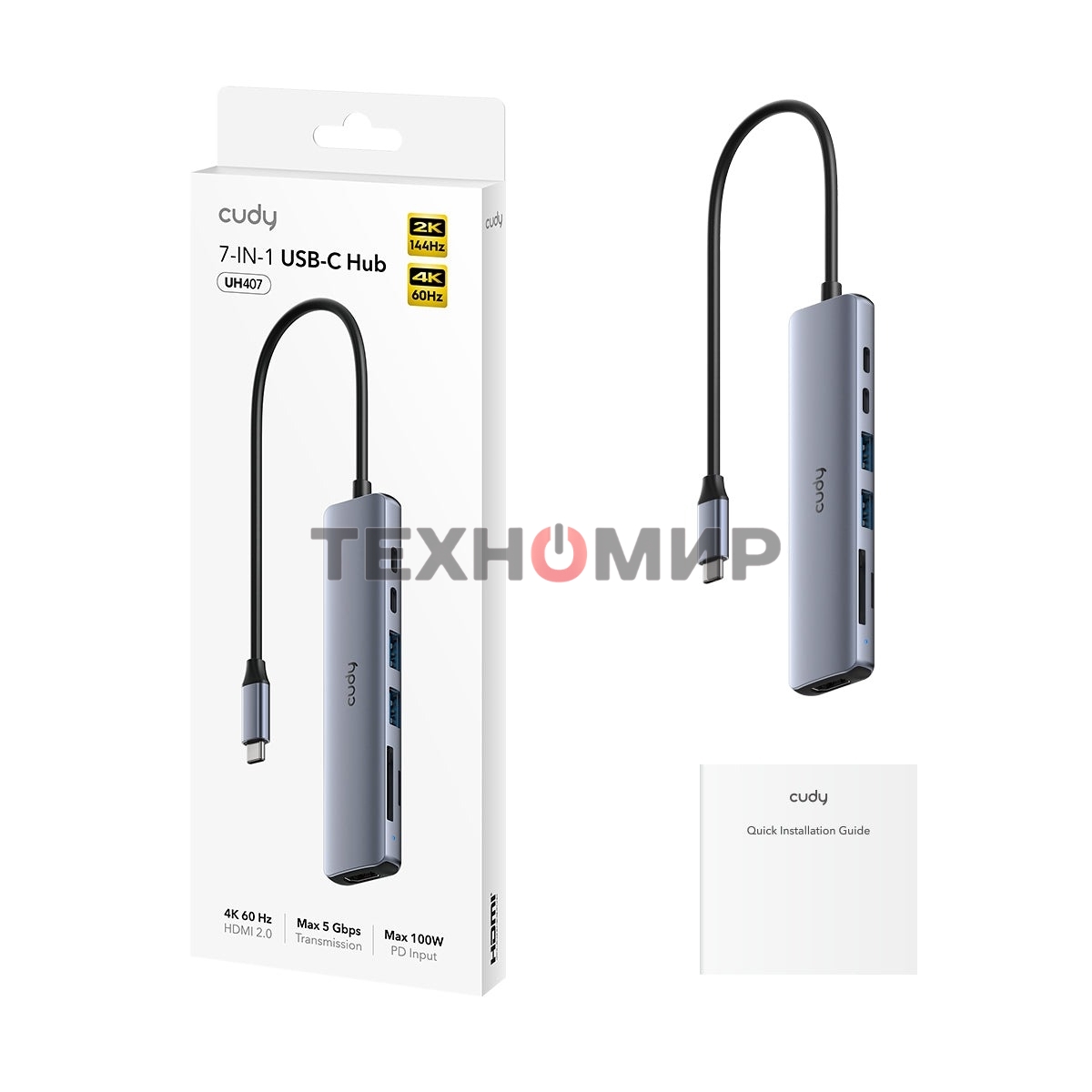 USB-концентратор CUDY 7-IN-1 USB C Hub with 4K HDMI