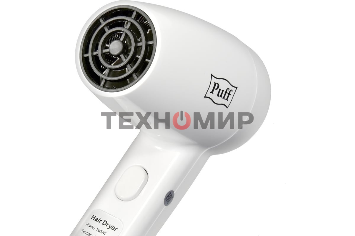 Фен для волос Puff-1200B 1405.002 1.2кВт белый с доп. розеткой