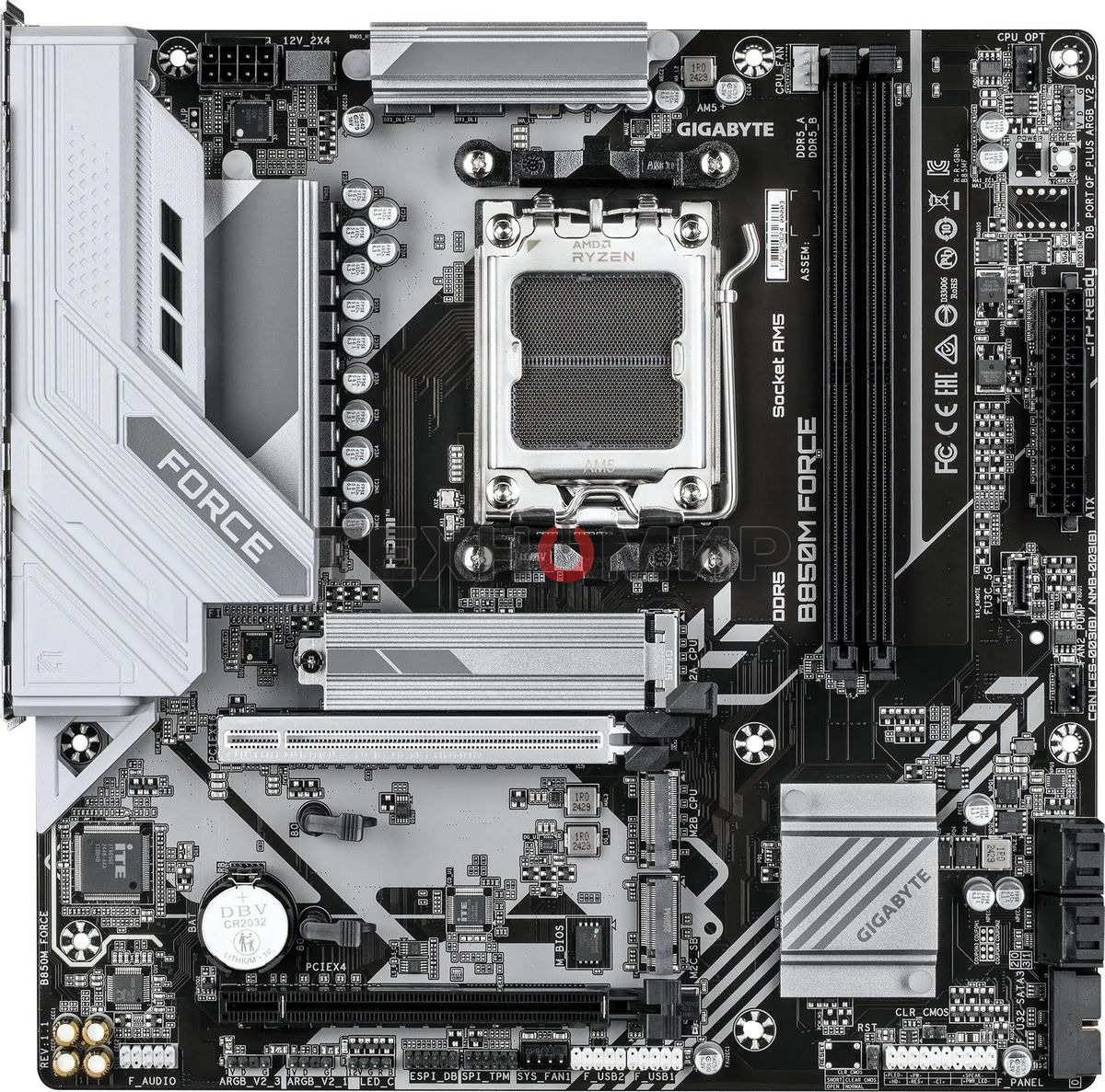 Материнская плата Gigabyte B850M FORCE, AM5, AMD B850, 2xDDR5, 4xSATA, 3xM.2, 1xPCIe 5.0 x16, 1xPCIe 4.0 x4, 1xHDMI, 1xDP, 1x2.5Gb LAN, 1xUSB-C 5Gbps, 1xUSB-A 10Gbps, 2xUSB-A 5Gbps, 2xUSB-A 2.0, 3x3.5 мм, 7.1, mATX