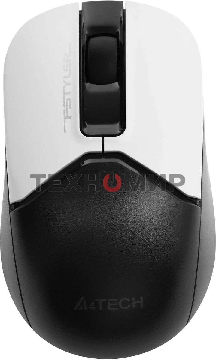 Мышь беспроводная A4Tech Fstyler FB12 белый/черный, 1200 dpi, радиоканал, Bluetooth, USB, кнопки - 3