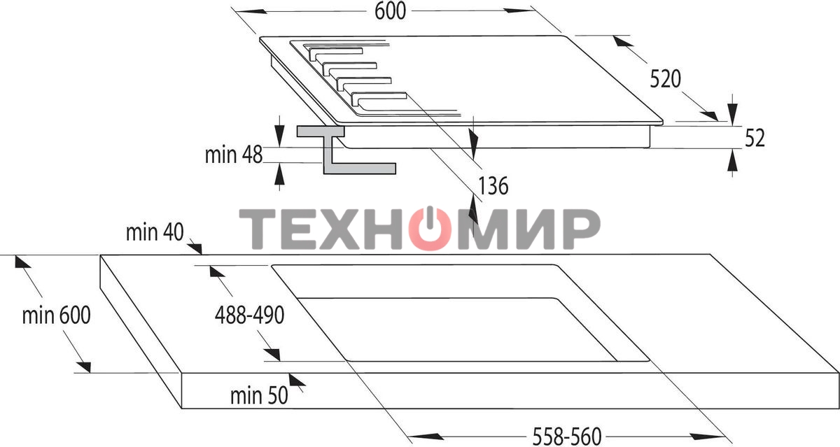 Газовая варочная панель Gorenje GT642AXW, 4 конфорки, закаленное стекло, белый