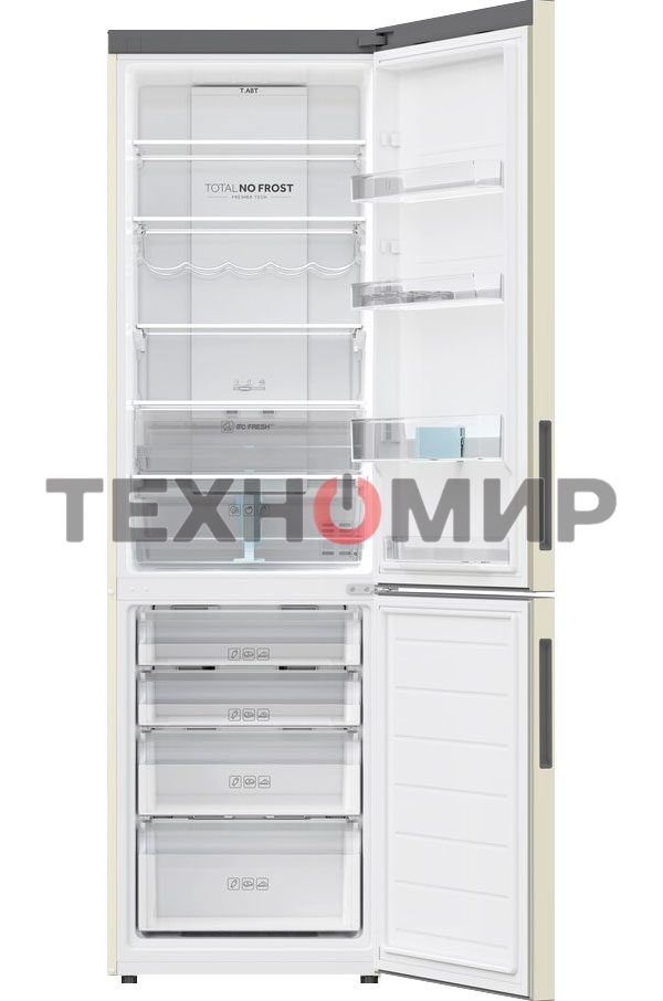 Холодильник Haier C2F637CCGU1 бежевый, двухкамерный, 278/108л, морозилка снизу, No Frost
