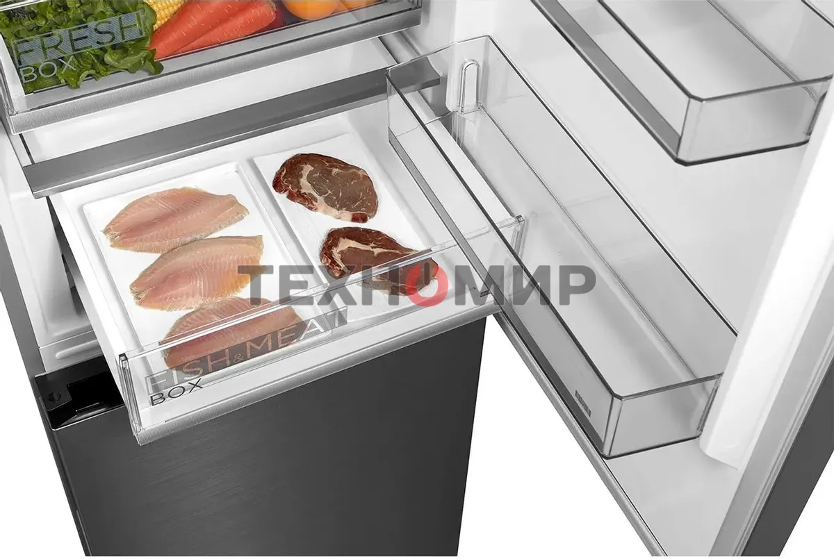 Холодильник Midea MDRB469MGF46I нержавеющая сталь двухкамерный 223/123л морозилка снизу, No Frost