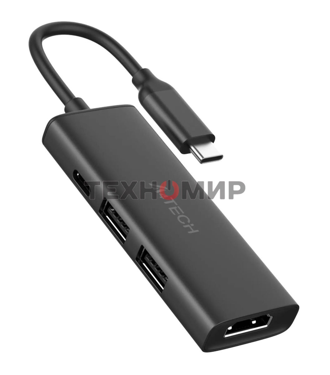 Разветвитель USB-C A4Tech DST-40C 2порт. серый
