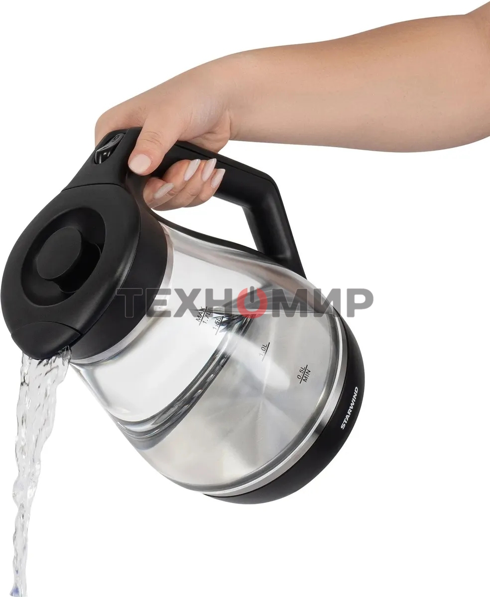 Чайник электрический Starwind SKS2035 1.7 л, 2200 Вт, черный