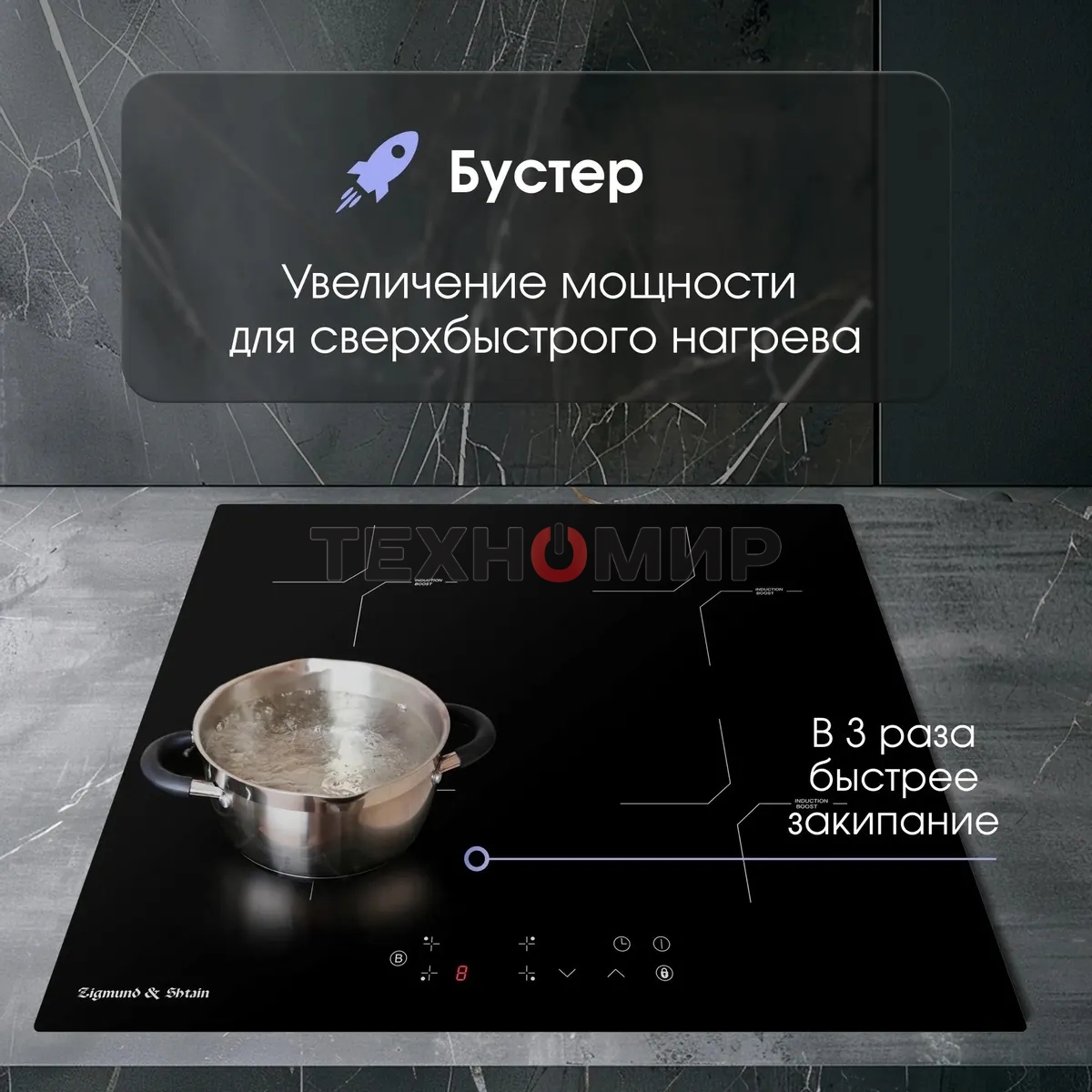 Индукционная варочная панель Zigmund & Shtain CI 33.6 B независимая, черный