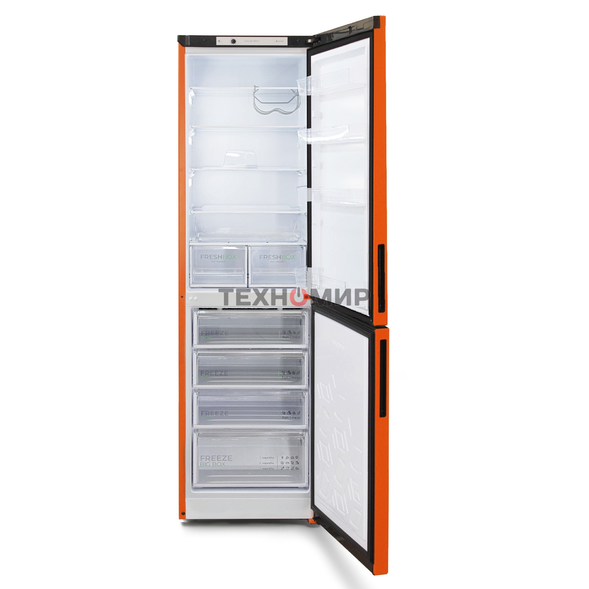 Холодильник Бирюса T6149 оранжевый двухкамерный 245/135 л морозилка снизу, автоматическое оттаивание