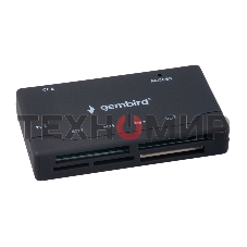 Кард-ридер Gembird FD2-MSD-4/черный/SD/TF/MicroSD/XD/MS/M2/CF/USB 2.0/пластик