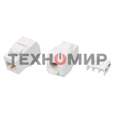 Модуль универсальный Hyperline KJ8, keystone, 1хRJ45, 180°, кат. 5е, неэкр., цвет: белый