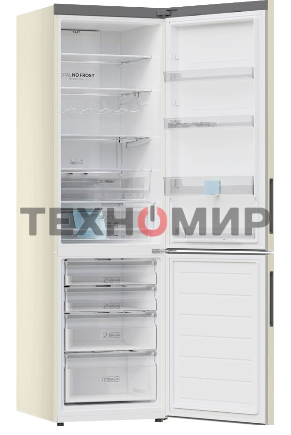 Холодильник Haier C2F637CCGU1 бежевый, двухкамерный, 278/108л, морозилка снизу, No Frost