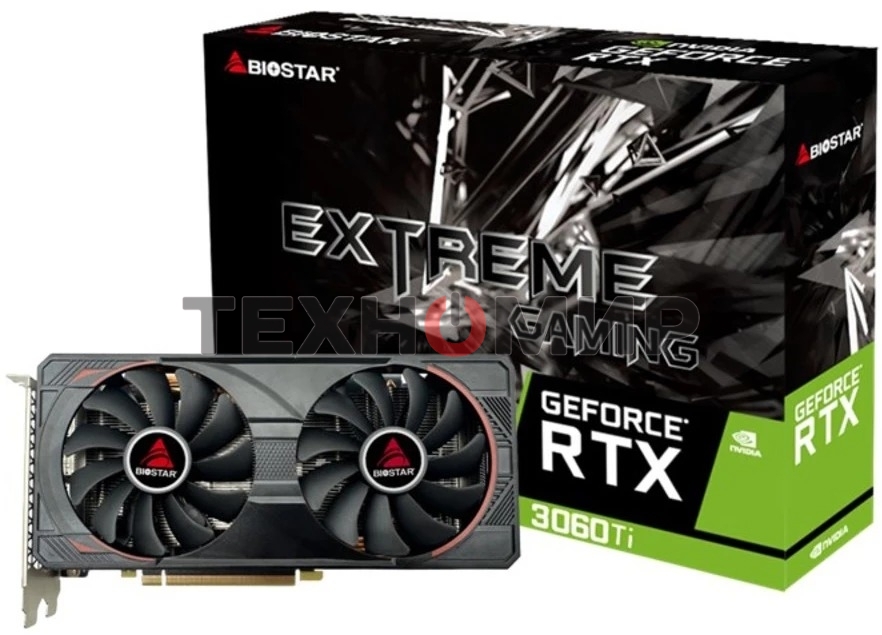 Видеокарта Biostar PCI-E RTX 3060Ti-LHR NVIDIA GeForce RTX 3060Ti 8Gb 256bit GDDR6 1410/14000 HDMIx1 DPx3 HDCP Ret