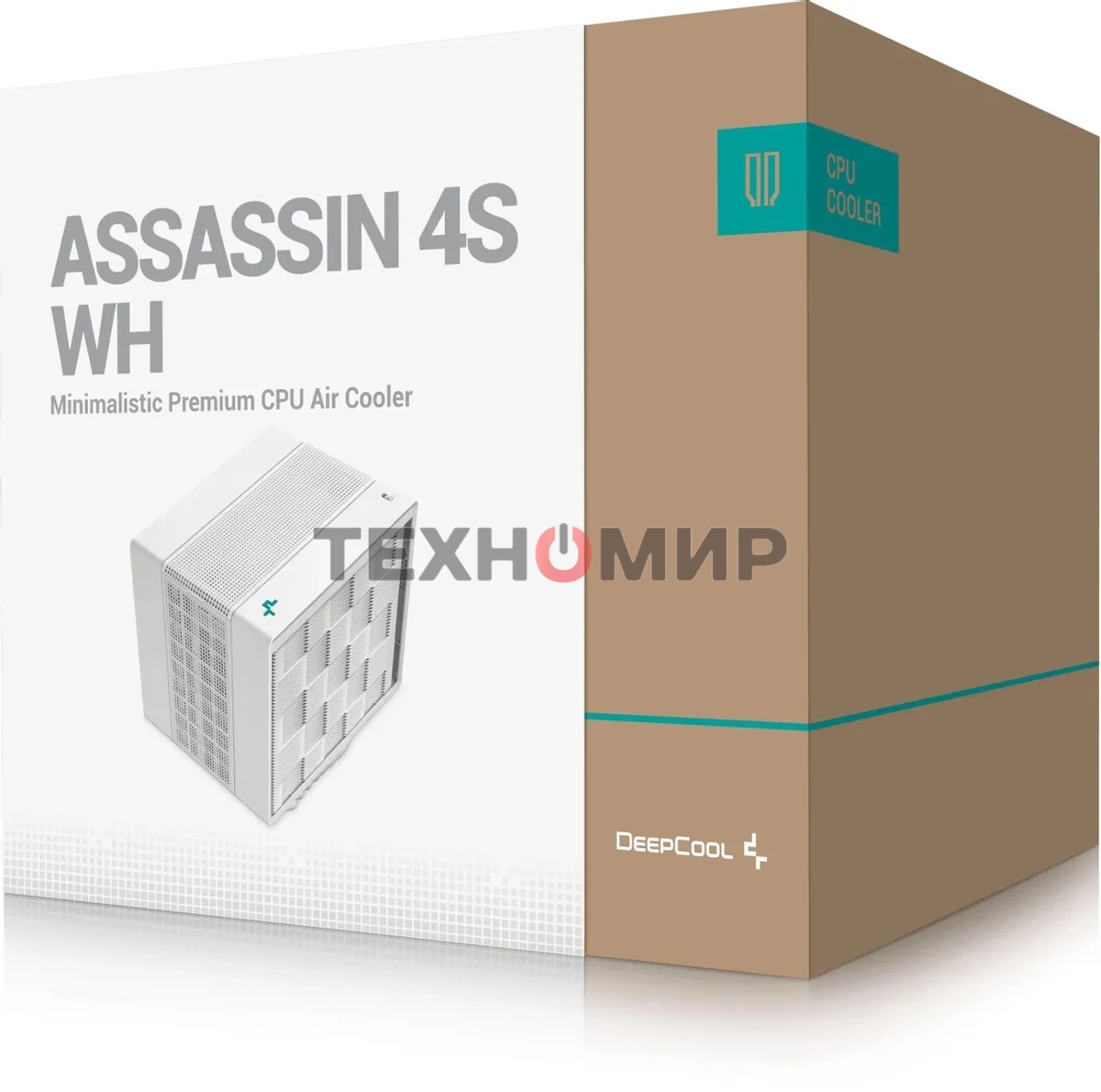 Кулер для процессора DEEPCOOL ASSASIN 4S WH белый, 140 мм, алюминий/медь, 1800 об/мин, 29.3 дБ, 4 pin, 250 Вт, 164 мм