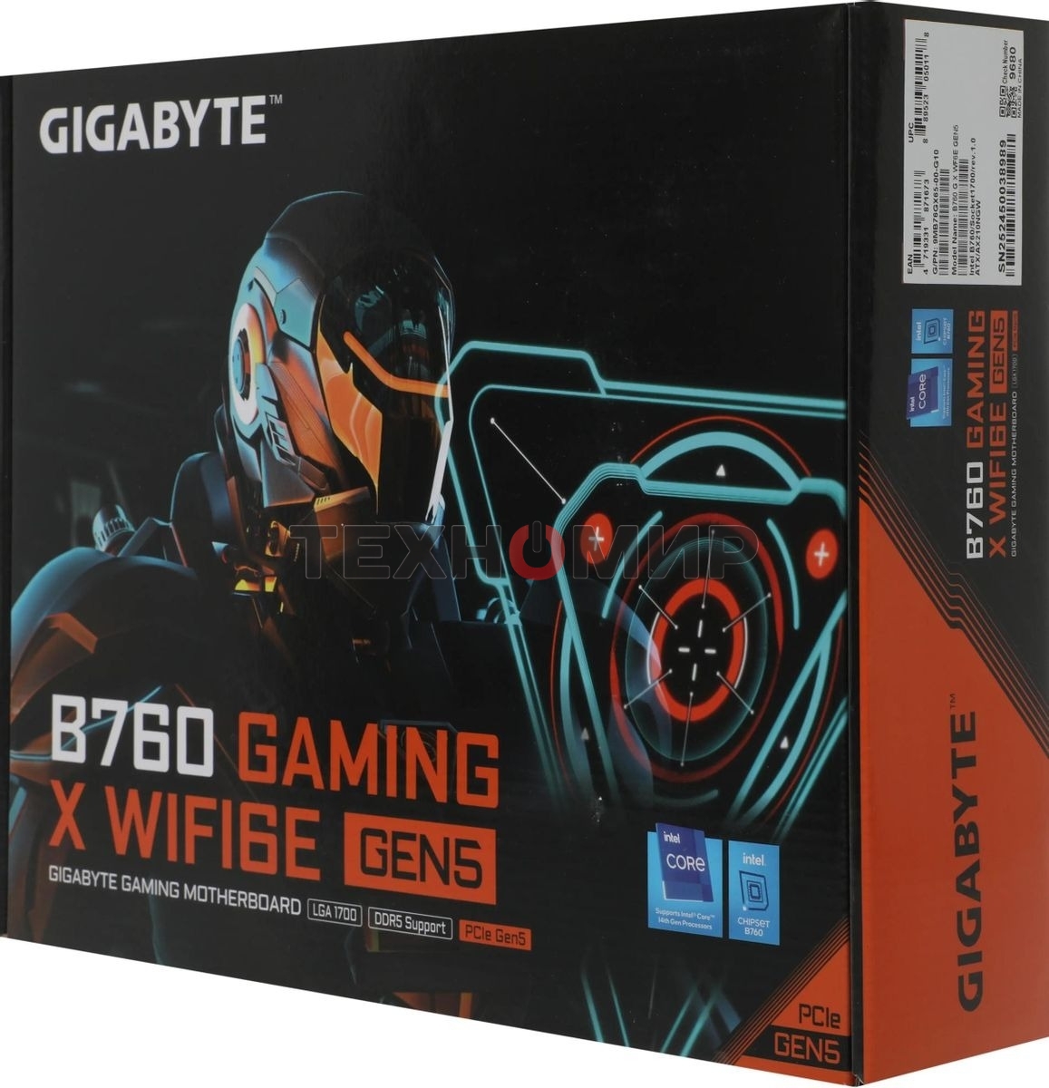 Материнская плата Gigabyte B760 GAMING X WIFI6E GEN5, LGA1700, Intel B760, 4xDDR5, 4xSATA, 3xM.2, 1xPCIe 5.0 x16, 2xPCIe 3.0 x1, 1xHDMI, 1xDP, 1x2.5Gb LAN, Wi-Fi 6E, Bluetooth 5.3, 1xUSB-C 5Gbps, 1xUSB-A 10Gbps, 1xUSB-A 5Gbps, 5xUSB-A 2.0, 6x3.5 мм, 7.1, 