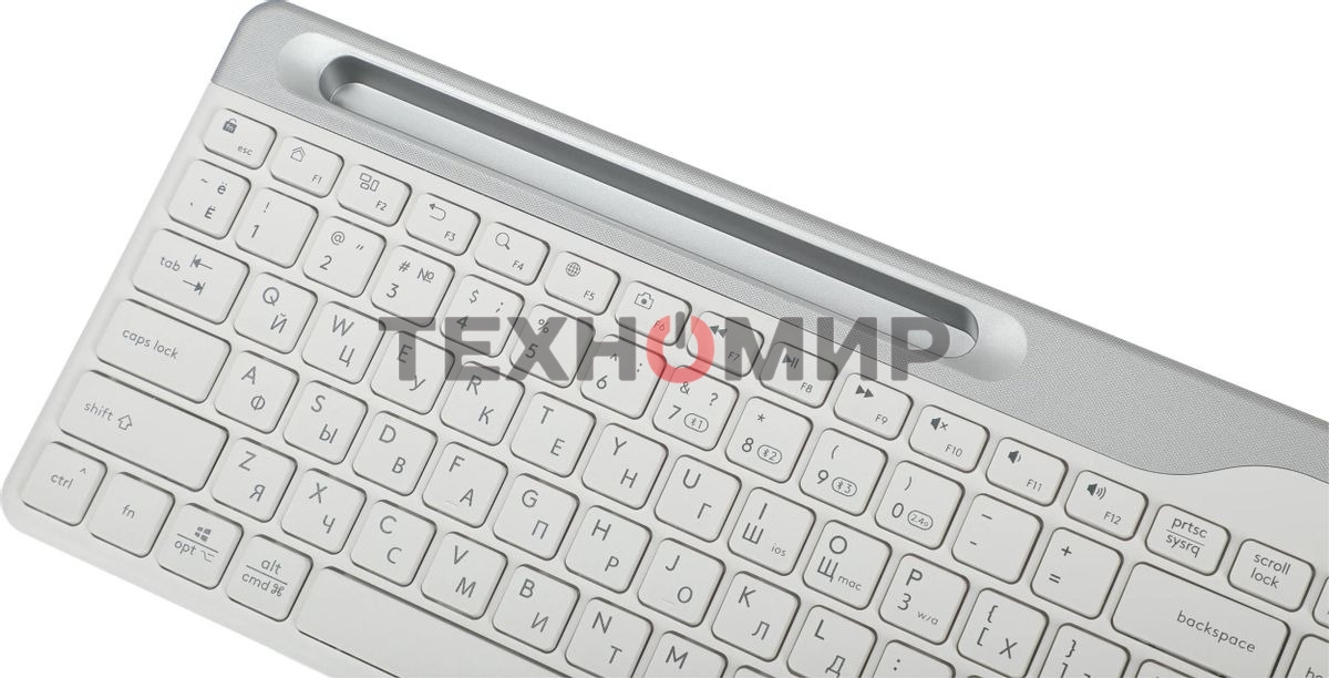 Клавиатура беспроводная A4Tech Fstyler FBK25, USB, Bluetooth/Радиоканал, белый/серый
