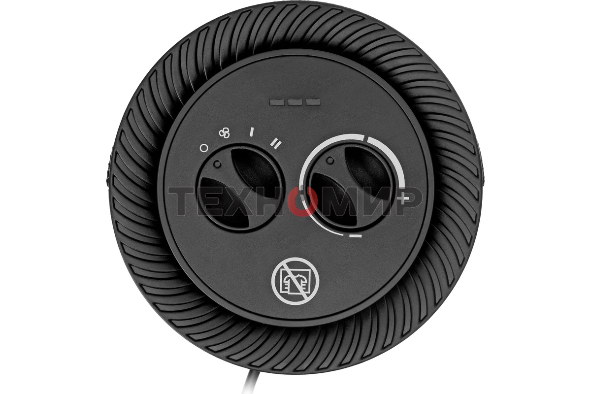 Тепловентилятор керамический Denzel DTFC-1200S, черный, 600/1200 Вт, 12 м2, 3 режима, термостат