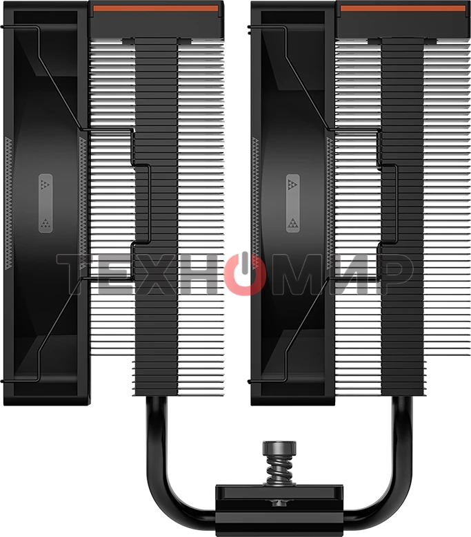 Кулер для процессора PCCooler RT620 Digital BK (250W, 4-pin PWM, LED temp., 157mm, 6x6mm, 2x120мм, 73.32CFM, 34.9dBA, 2200RPM, S: 1851/1700/1200/115X, AM5/AM4, черный)