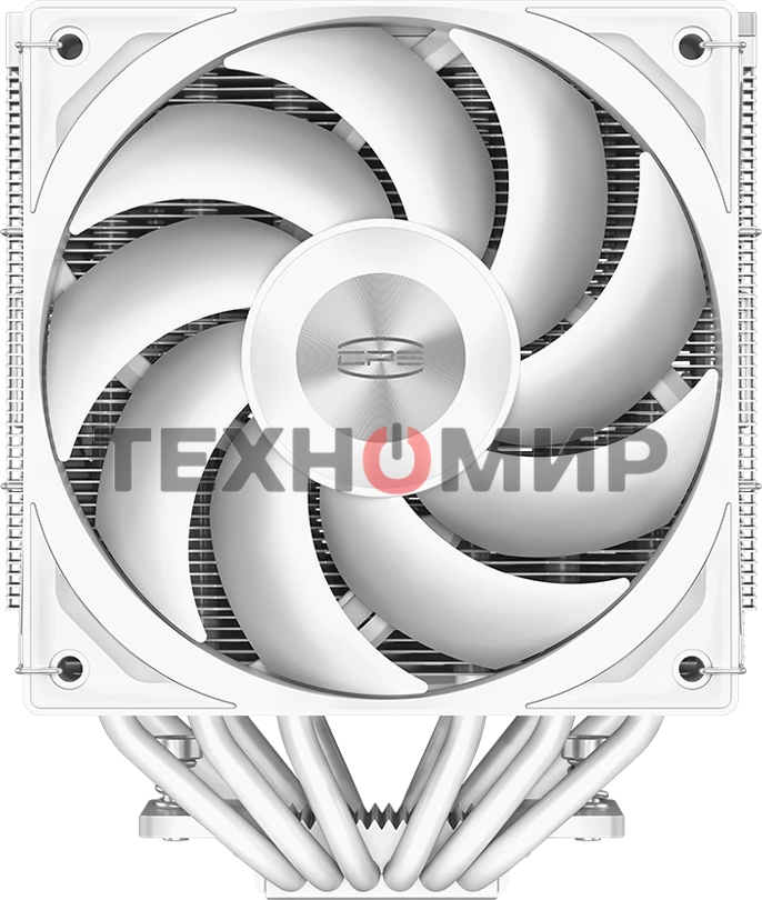 Кулер для процессора PCCooler RZ620 WH (260W, 4-pin PWM, 158мм, Al/Cu, 6x6мм, 2x120мм, 86.73CFM, 32dBA, 1800RPM, S: 1851/1700/1200/115X, AM5/AM4, белый)