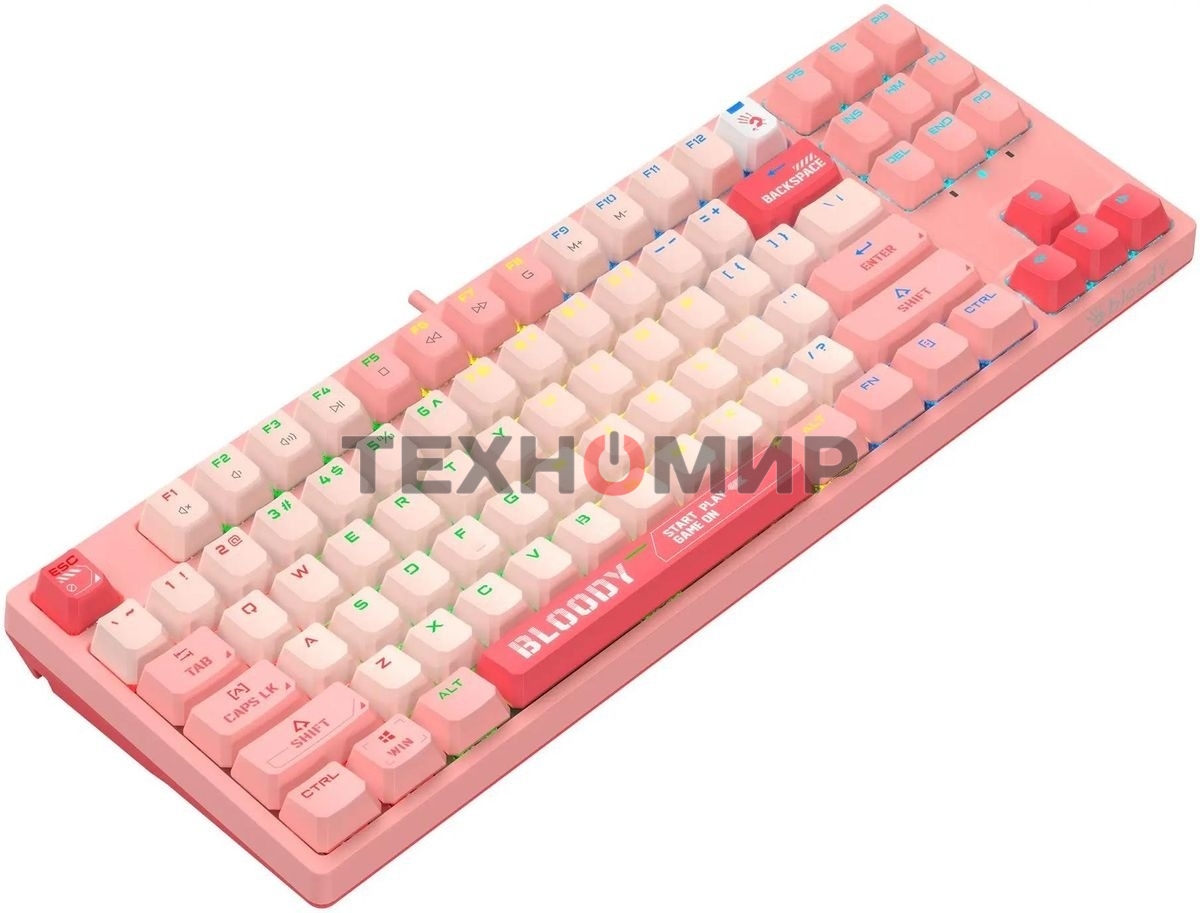 Клавиатура проводная A4Tech Bloody S87 Energy (S87 USB ENERGY PINK) USB розовый