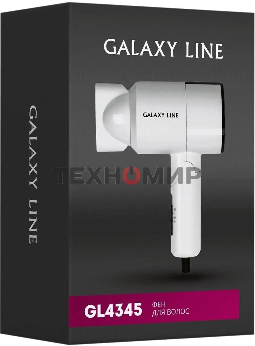 Фен Galaxy Line GL 4345 белый, 1400 Вт, компактный