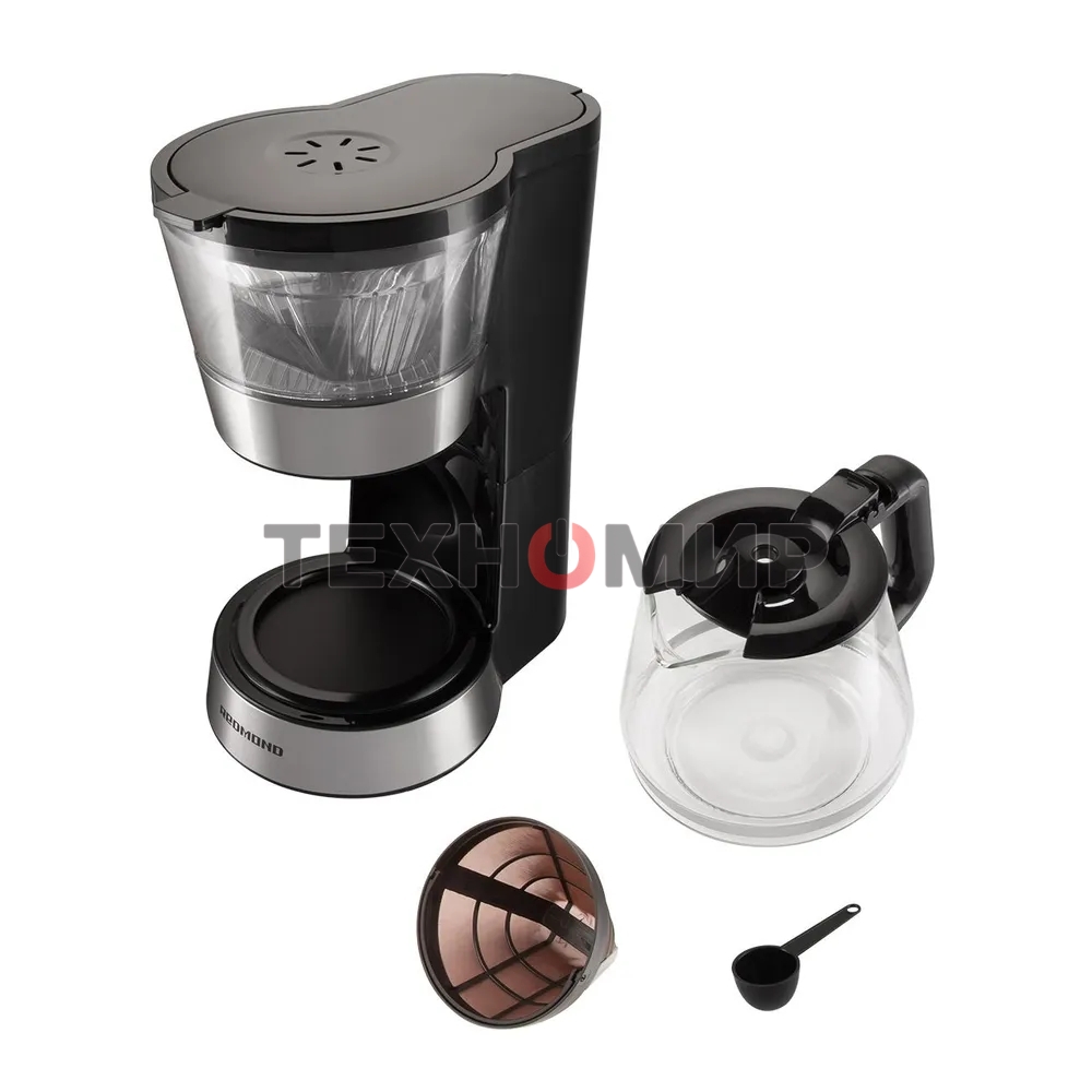 Кофеварка капельная Redmond CM700 черный, исп. кофе - молотый, 1.2 л, 900 Вт