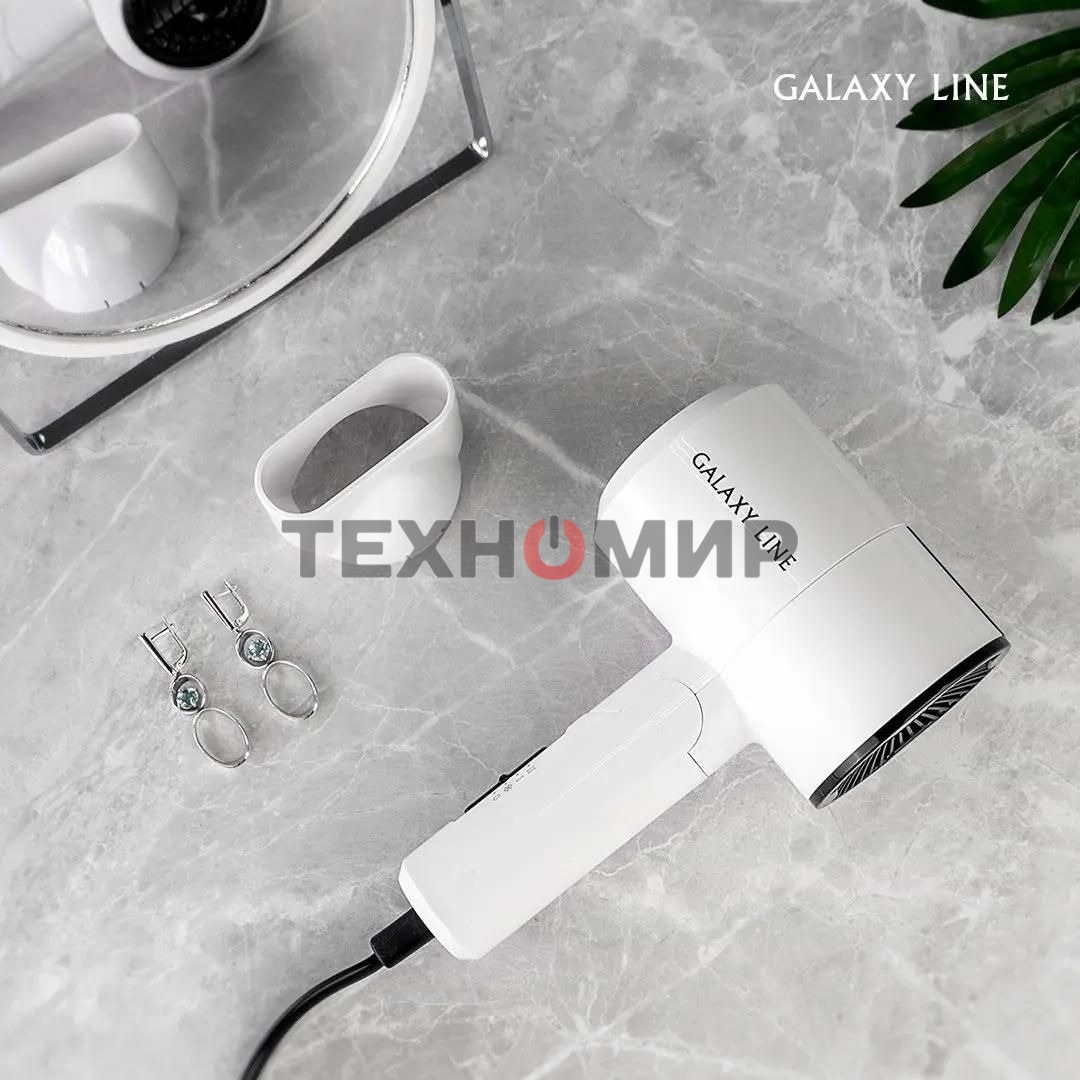 Фен Galaxy Line GL 4345 белый, 1400 Вт, компактный