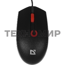 Мышь проводная Defender Delta MM-523 черный, 1000 dpi, USB, кнопки - 3