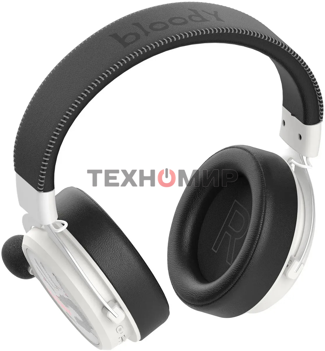 Гарнитура беспроводная/проводная с микрофоном A4Tech Bloody MR590 Sports белый/черный 1.5м мониторные BT/Radio/3.5mm оголовье (MR590+ WIRED/SPORT WHITE)