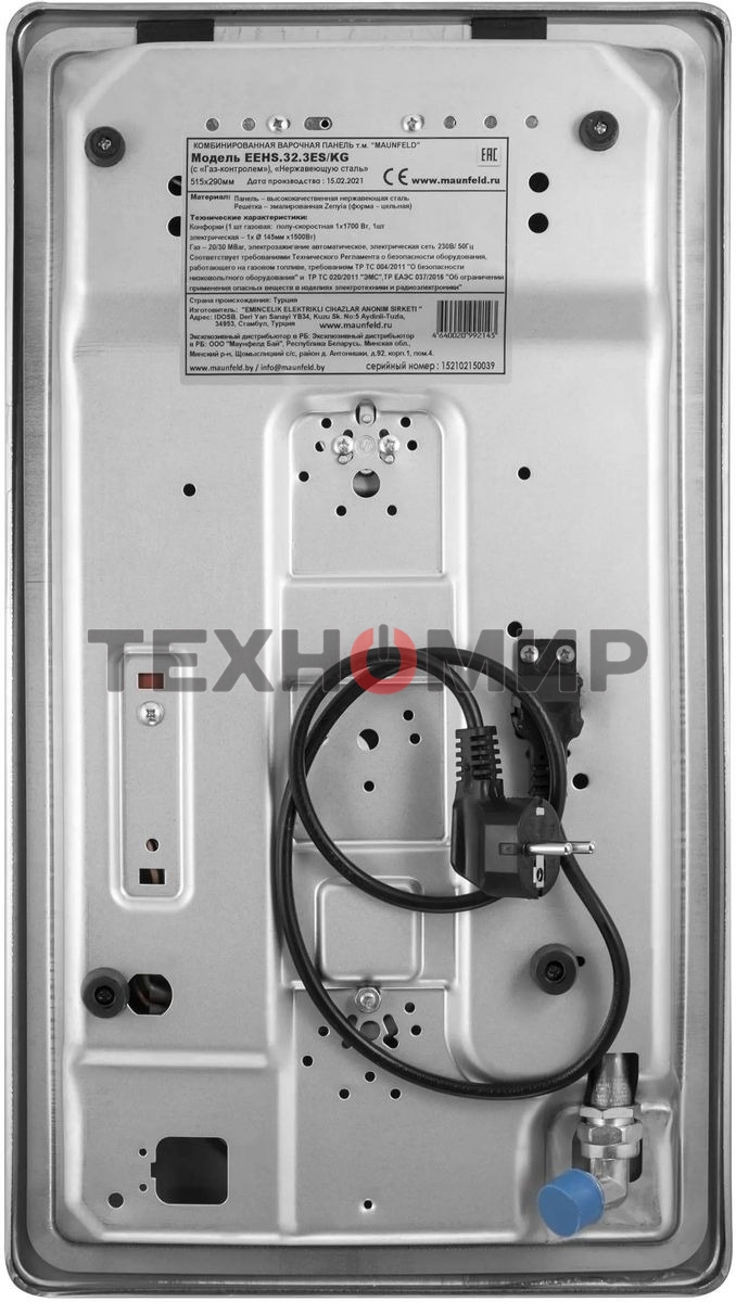 Комбинированная варочная панель (электрическая+газовая) Maunfeld EEHS.32.3ES.KG